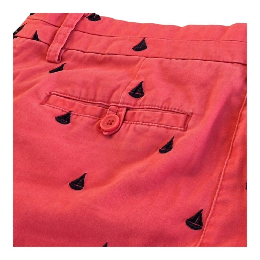 British Khaki Pink Shorts Embroidered Sailboats Cotton Stretch size 6 Pockets - Picture 7 of 12